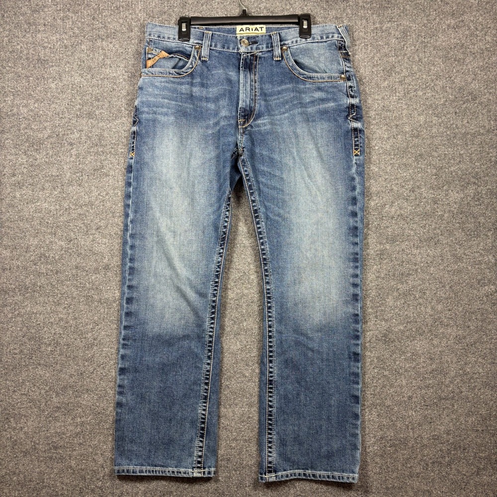 Ariat Jeans Mens 36x30 Blue M5 Straight Fit Straight Leg Medium Wash Denim